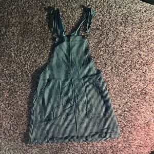 Striped Pinafore Overall Dress